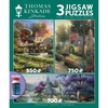 image:imageCeaco  3 in 1 Multipack  Thomas Kinkade  Clocktower Cottage  550 750 700 Piece Panoramic Jigsaw Puzzles